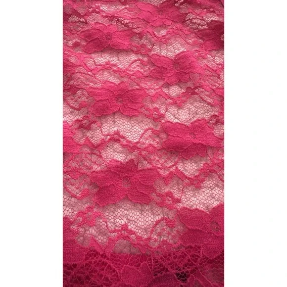 NEW Womens Pink Lace Lingerie Sheer Bodysuit Sleeveless Size Small Festival Sexy - Picture 3 of 12